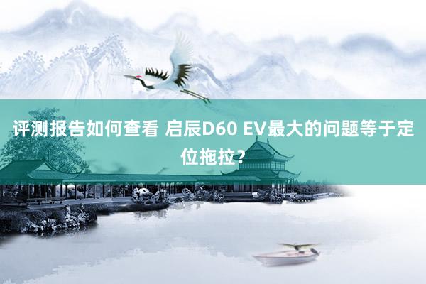 评测报告如何查看 启辰D60 EV最大的问题等于定位拖拉？