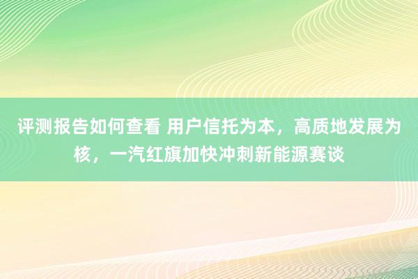 评测报告如何查看 用户信托为本，高质地发展为核，一汽红旗加快冲刺新能源赛谈