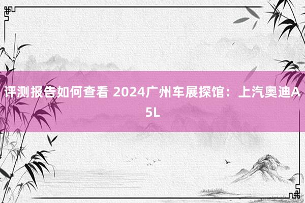 评测报告如何查看 2024广州车展探馆：上汽奥迪A5L