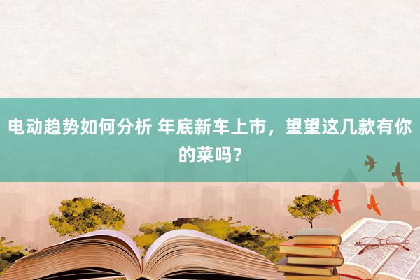 电动趋势如何分析 年底新车上市，望望这几款有你的菜吗？