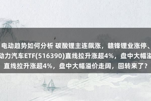 电动趋势如何分析 碳酸锂主连飙涨，赣锋锂业涨停、宁德时间涨3%，新动力汽车ETF(516390)直线拉升涨超4%，盘中大幅溢价走阔，回转来了？