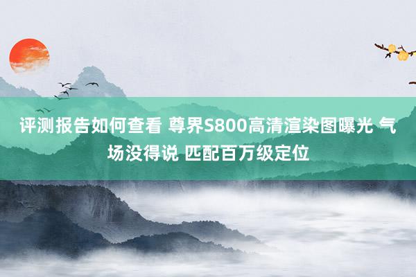 评测报告如何查看 尊界S800高清渲染图曝光 气场没得说 匹配百万级定位