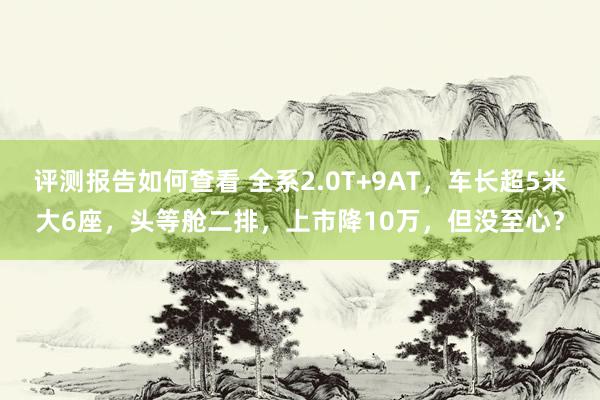 评测报告如何查看 全系2.0T+9AT，车长超5米大6座，头等舱二排，上市降10万，但没至心？