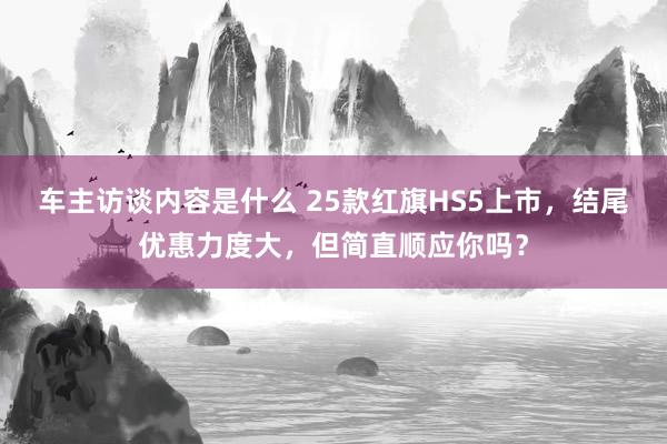 车主访谈内容是什么 25款红旗HS5上市，结尾优惠力度大，但简直顺应你吗？