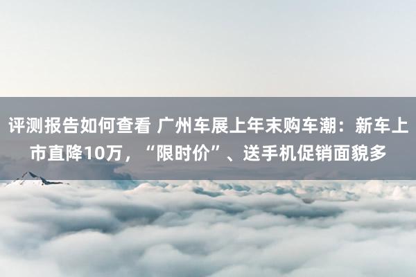 评测报告如何查看 广州车展上年末购车潮：新车上市直降10万，“限时价”、送手机促销面貌多