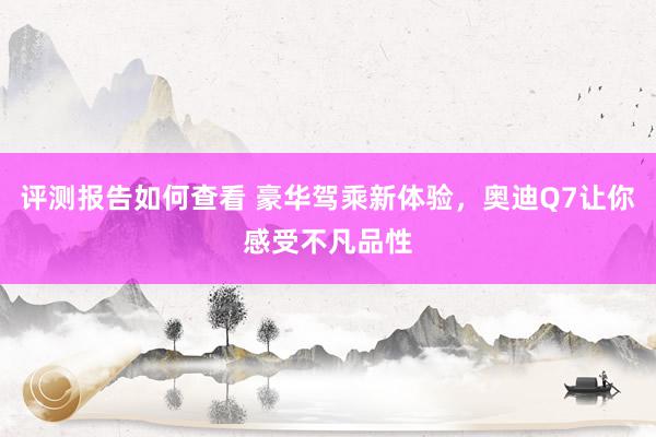 评测报告如何查看 豪华驾乘新体验，奥迪Q7让你感受不凡品性