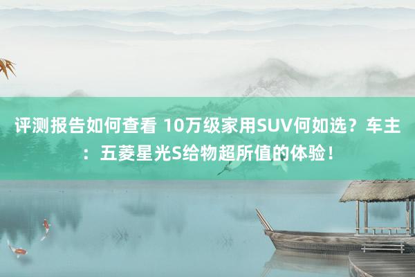 评测报告如何查看 10万级家用SUV何如选？车主：五菱星光S给物超所值的体验！