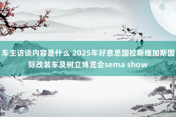 车主访谈内容是什么 2025年好意思国拉斯维加斯国际改装车及树立博览会sema show