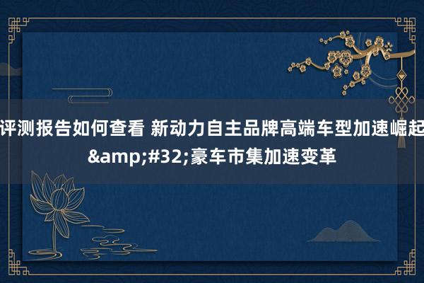 评测报告如何查看 新动力自主品牌高端车型加速崛起&#32;豪车市集加速变革