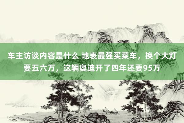 车主访谈内容是什么 地表最强买菜车，换个大灯要五六万，这辆奥迪开了四年还要95万