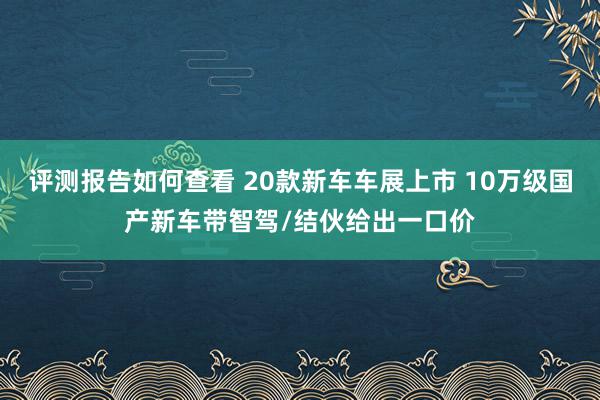 评测报告如何查看 20款新车车展上市 10万级国产新车带智驾/结伙给出一口价