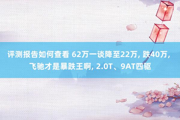 评测报告如何查看 62万一谈降至22万, 跌40万, 飞驰才是暴跌王啊, 2.0T、9AT四驱