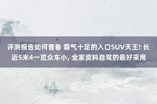 评测报告如何查看 霸气十足的入口SUV天王! 长近5米4一览众车小, 全家资料自驾的最好采用