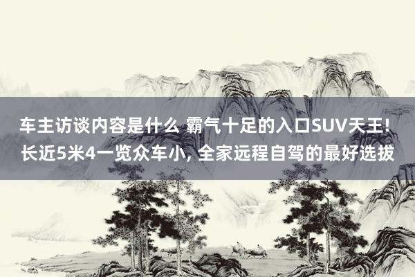 车主访谈内容是什么 霸气十足的入口SUV天王! 长近5米4一览众车小, 全家远程自驾的最好选拔