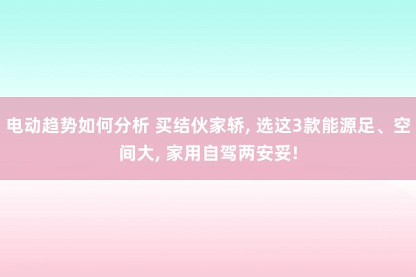 电动趋势如何分析 买结伙家轿, 选这3款能源足、空间大, 家用自驾两安妥!