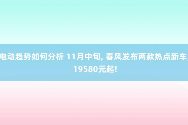 电动趋势如何分析 11月中旬, 春风发布两款热点新车, 19580元起!