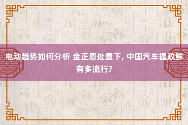 电动趋势如何分析 金正恩处置下, 中国汽车握政鲜有多流行?