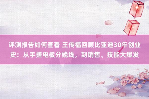 评测报告如何查看 王传福回顾比亚迪30年创业史：从手搓电板分娩线，到销售、技能大爆发