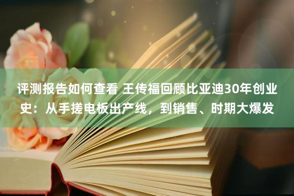 评测报告如何查看 王传福回顾比亚迪30年创业史：从手搓电板出产线，到销售、时期大爆发