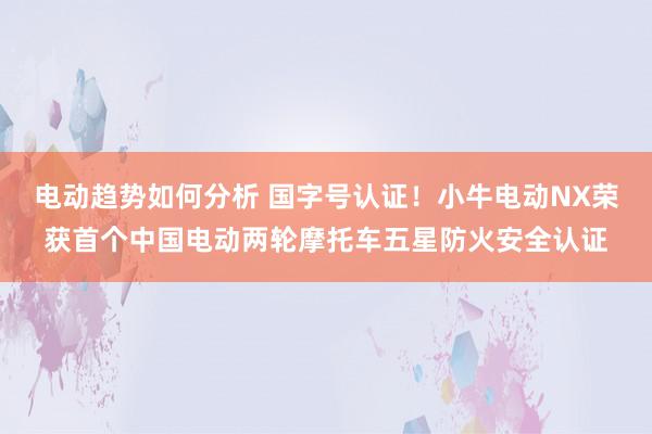 电动趋势如何分析 国字号认证！小牛电动NX荣获首个中国电动两轮摩托车五星防火安全认证